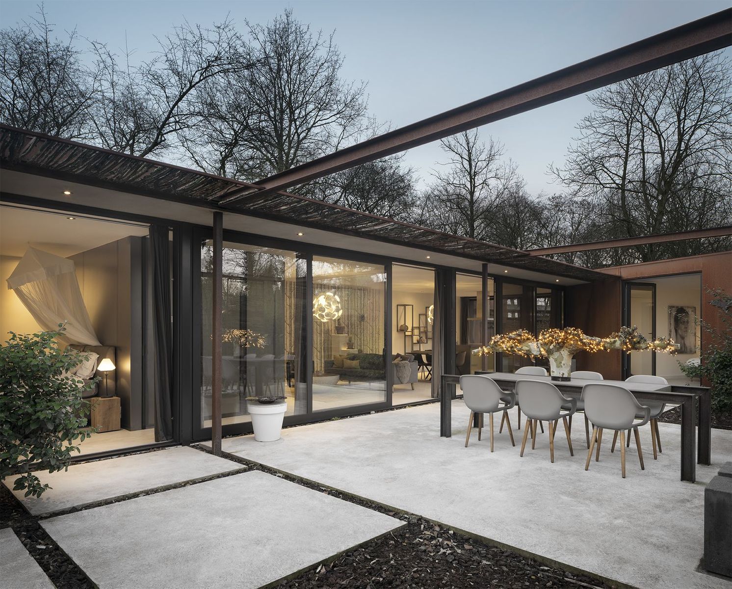 Stalen Boshuis - luxe vakantiehuis met sauna in Brabant