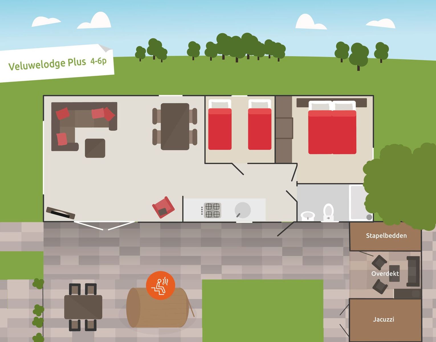 4 person Veluwe lodge Wellness Plus