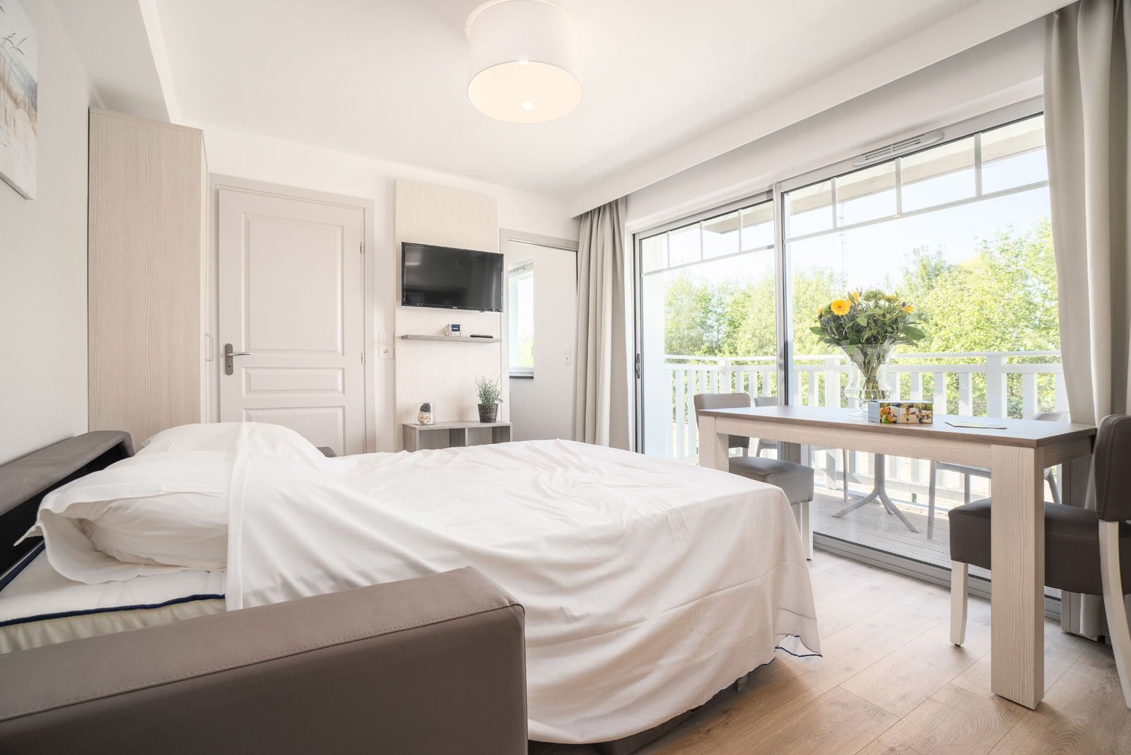 Studio pour 4 personnes avec canapé-lit et balcon