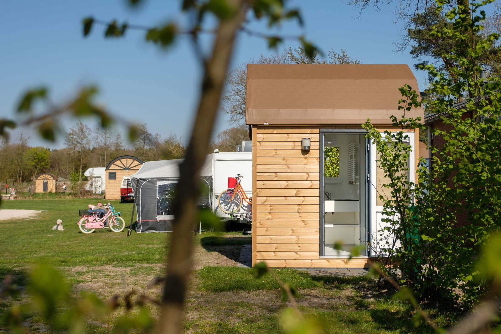Pitch with private bathroom