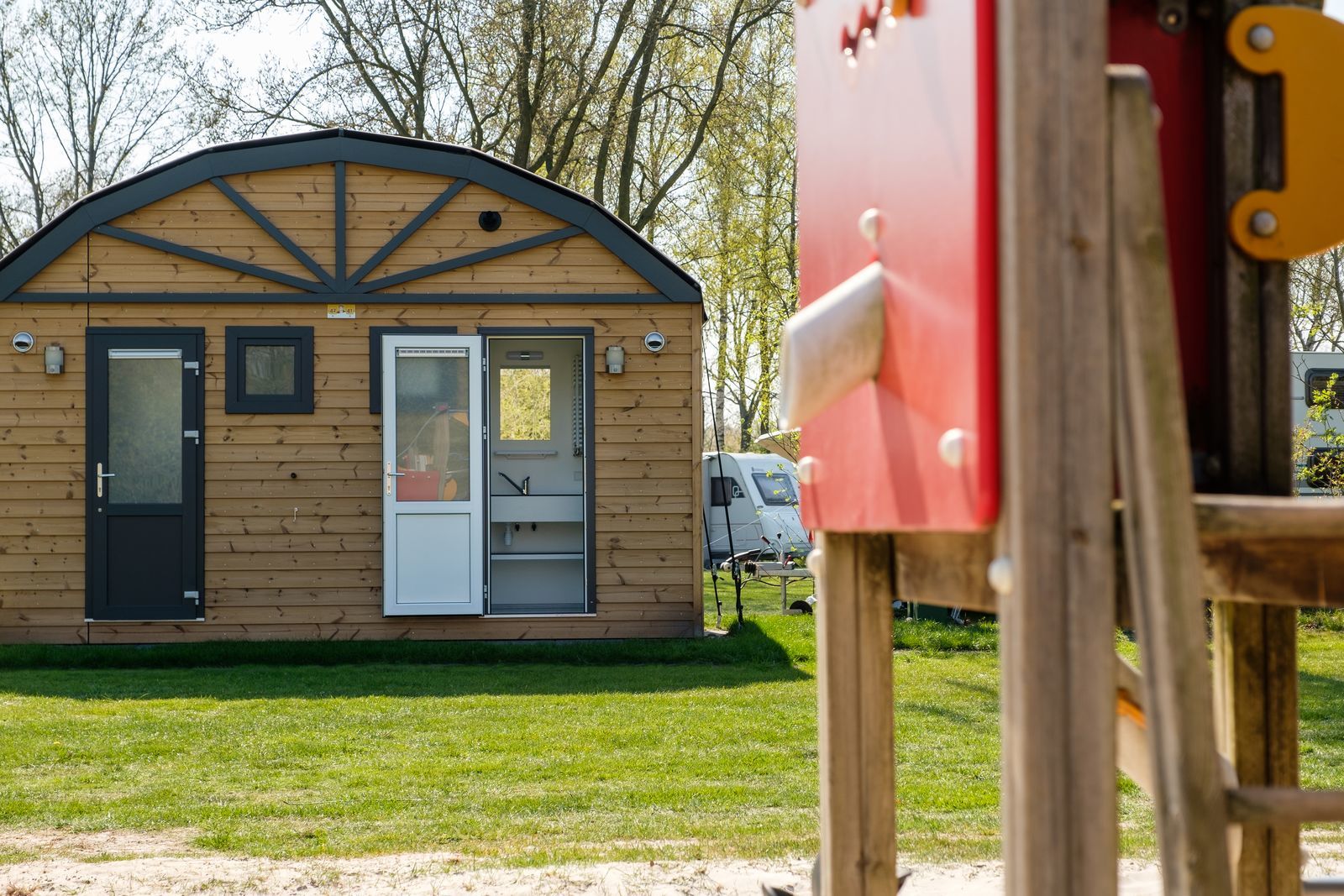 Pitch with private bathroom