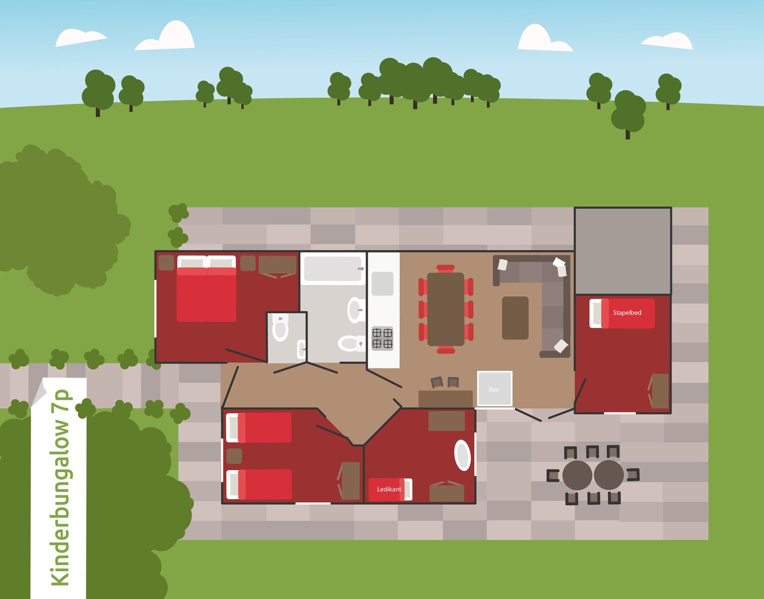 Kidsbungalow für 7 Personen