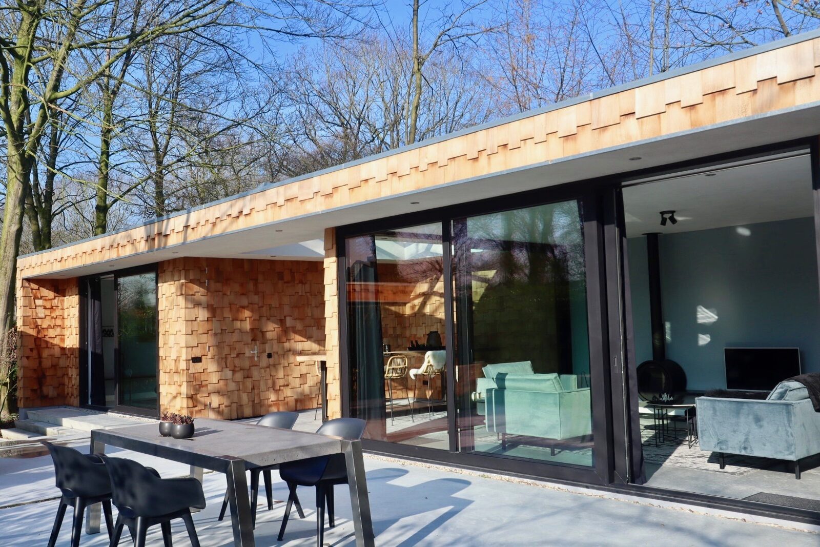 Houten Boshuis - luxe wellness vakantiehuis met hottub