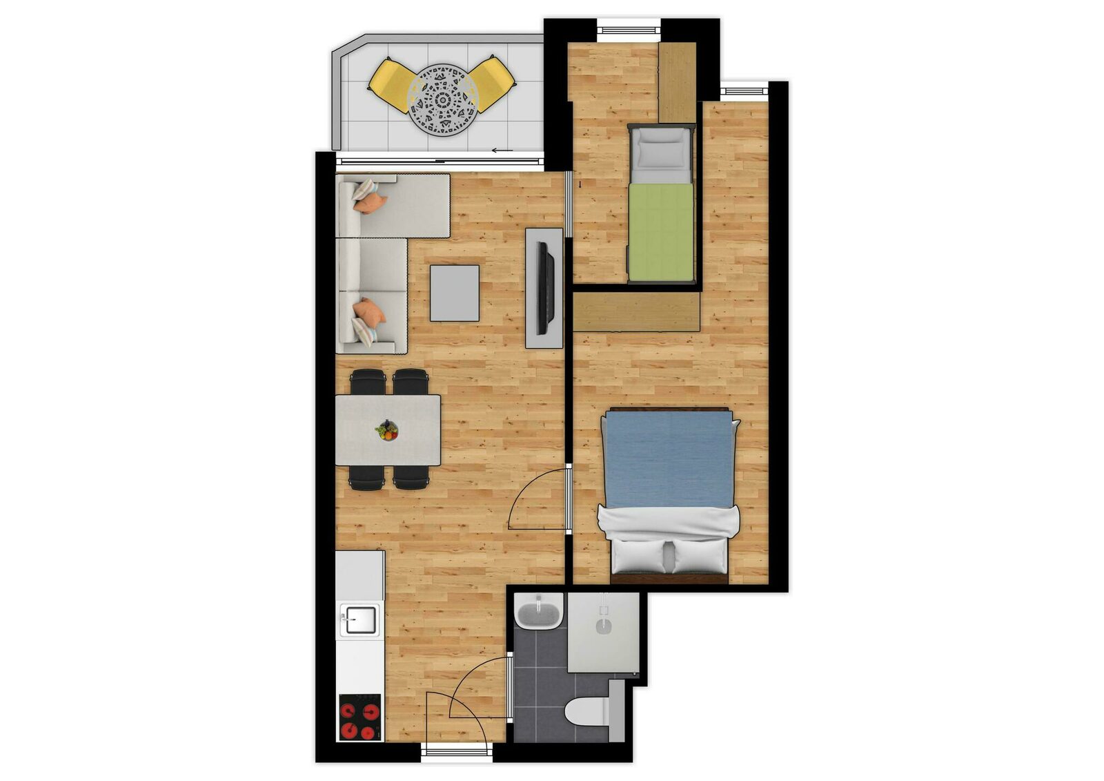 Comfort Suite - 4p | 2 Slaapkamers | Balkon - Stadszicht