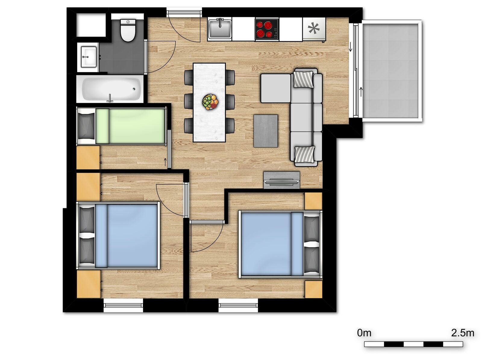 Comfort Suite - 6p | 2 Chambres à coucher - Coin couchage