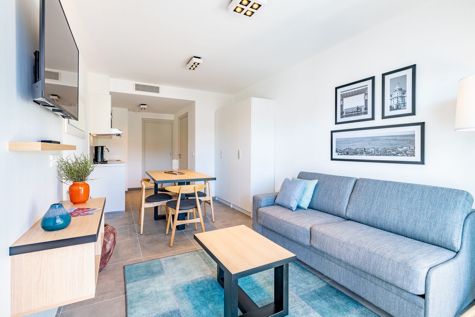 Studio pour 4 personnes avec canapé-lit et un lit superposé