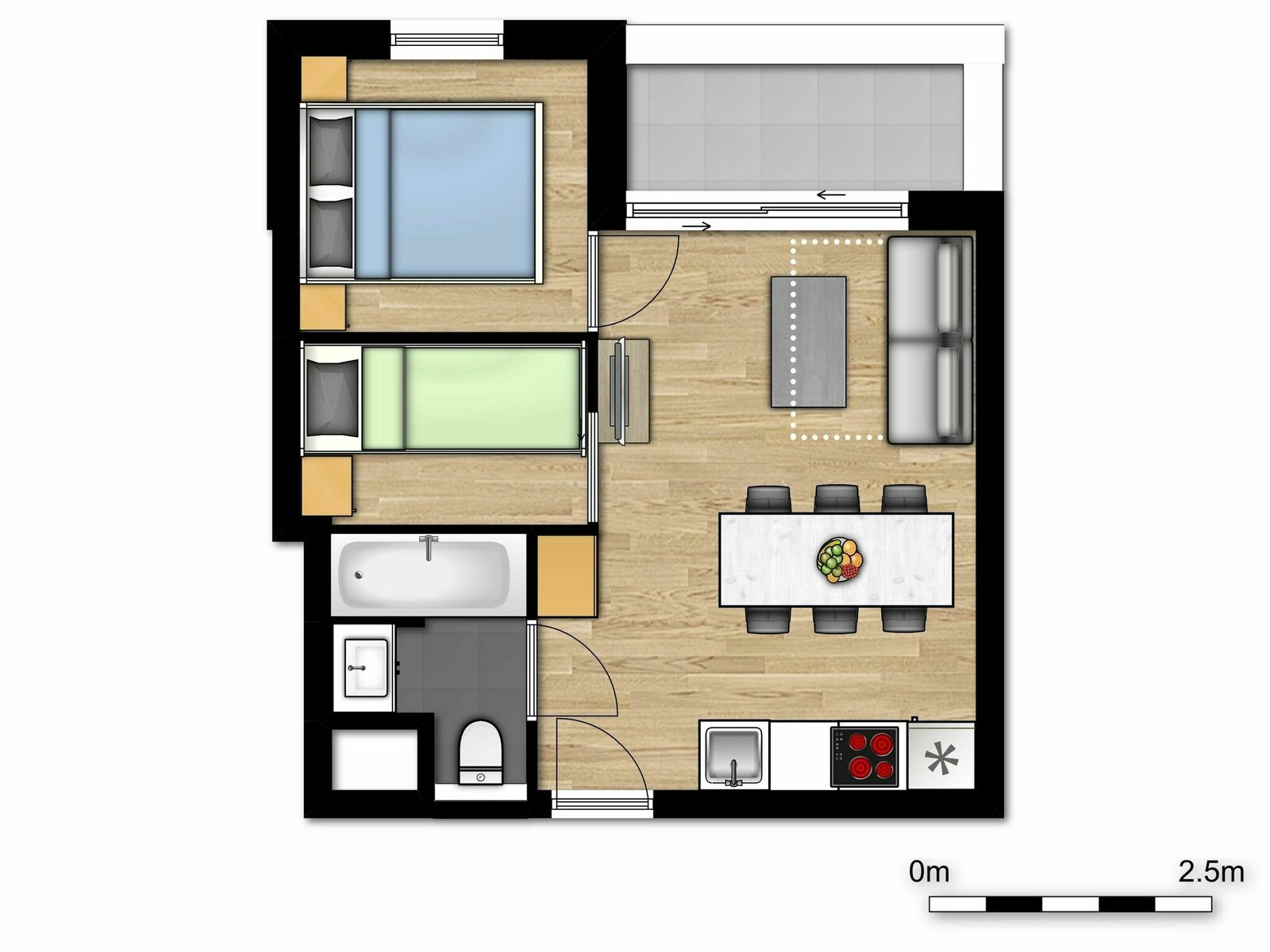 Comfort Suite - 6p | Slaapkamer - Slaaphoek - Zetelbed