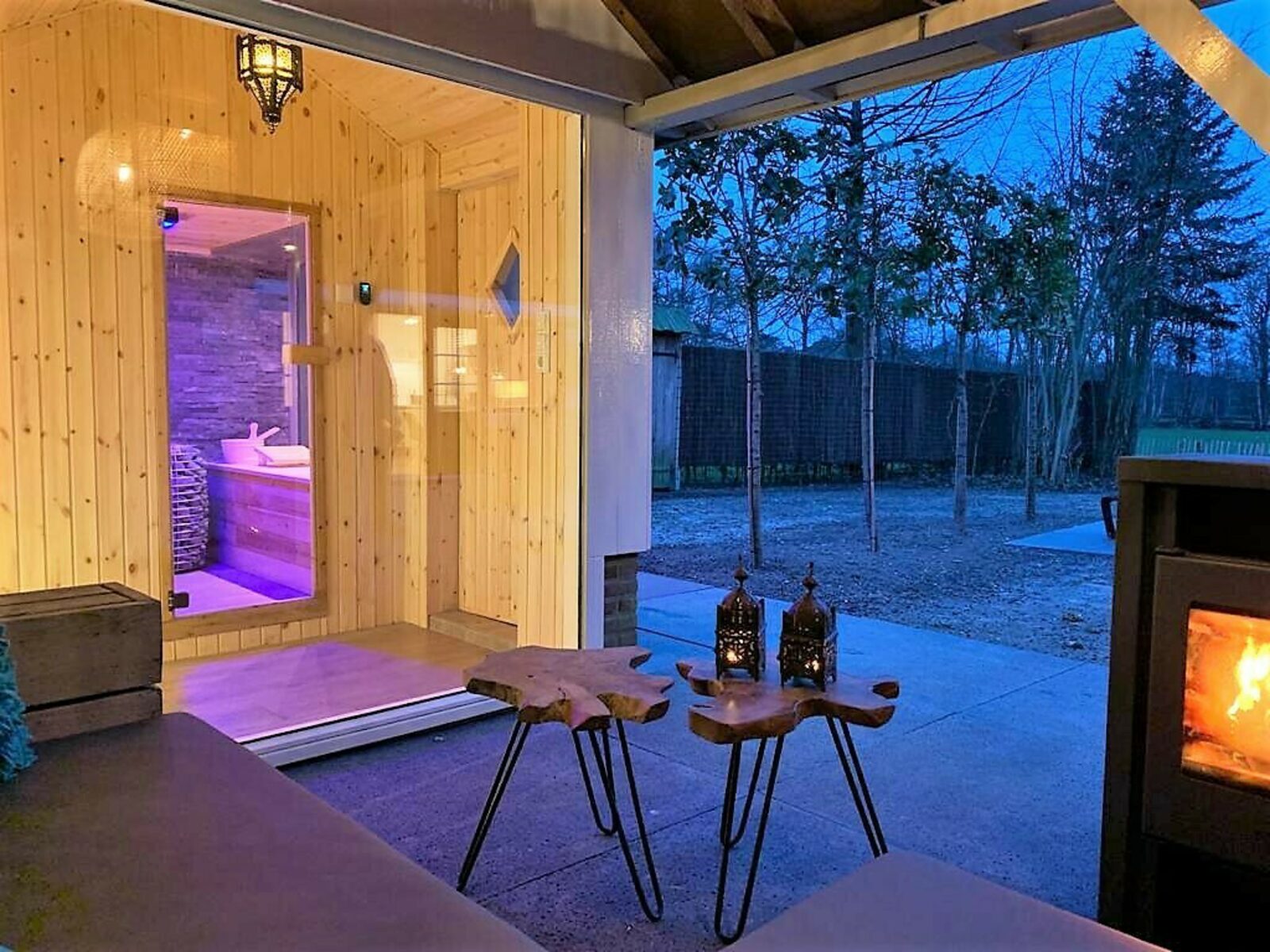 De Noteboom 6-persoons, verwarmd privé zwembad, hottub, overdekte lounge met haard, panorama sauna, sunshower, luxe, wifi
