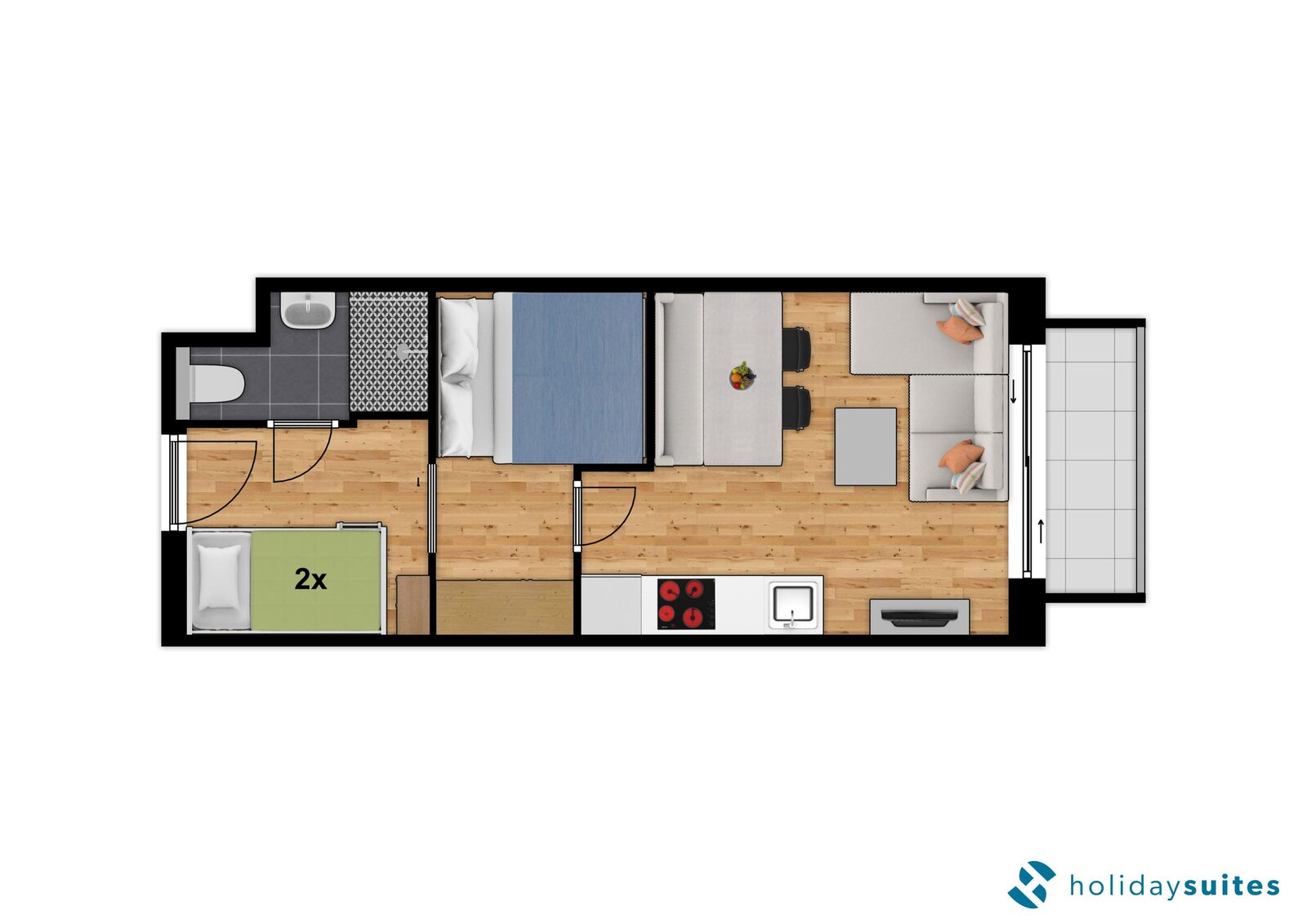 Cosy Suite - 4p | 2 slaaphoeken | Balkon