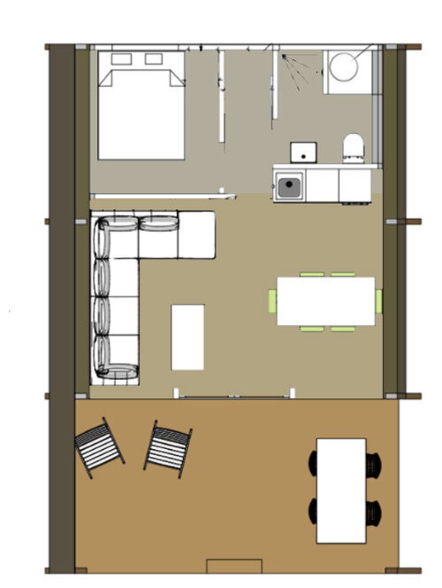 Twentse tentsuite XL met privé sanitair | 6 pers.