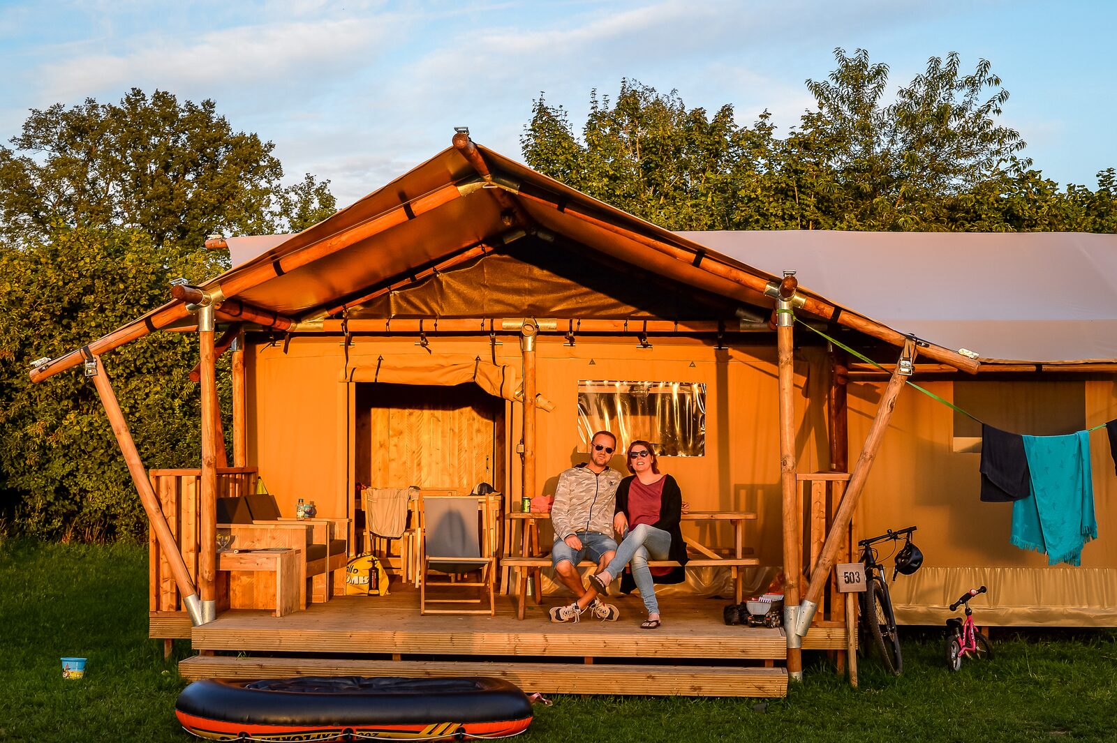Safaritent met privé sanitair | 5 personen