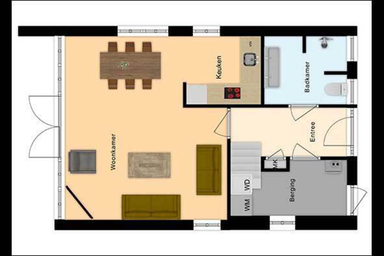 Bungalow Comfort mit zwei Bädern - 4 Personen