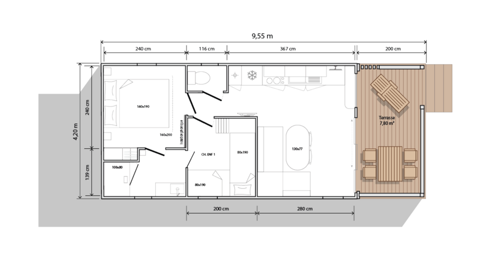 Tiny 4-Personen-Lodge