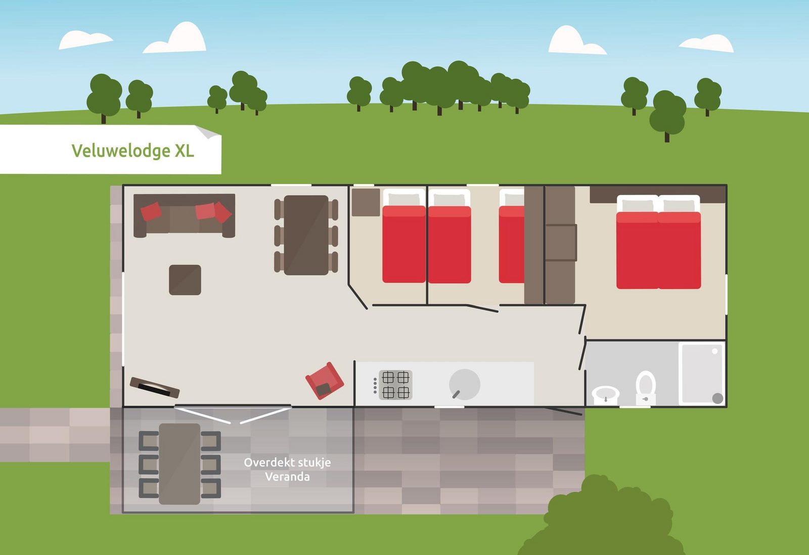 Kids Veluwelodge XL met sauna | 5 personen