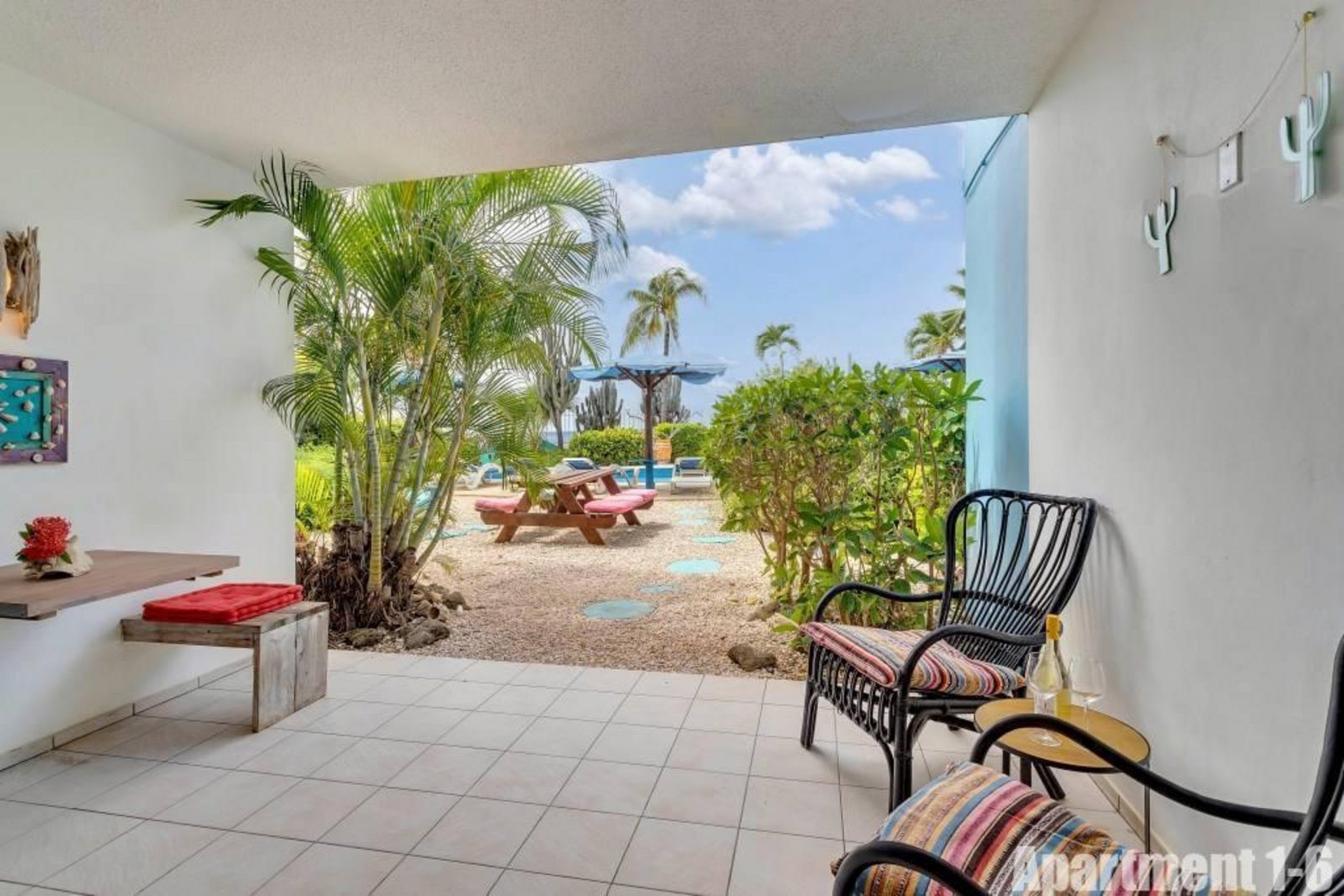 Bonaire Oceanfront 1-slaapkamer begane grond