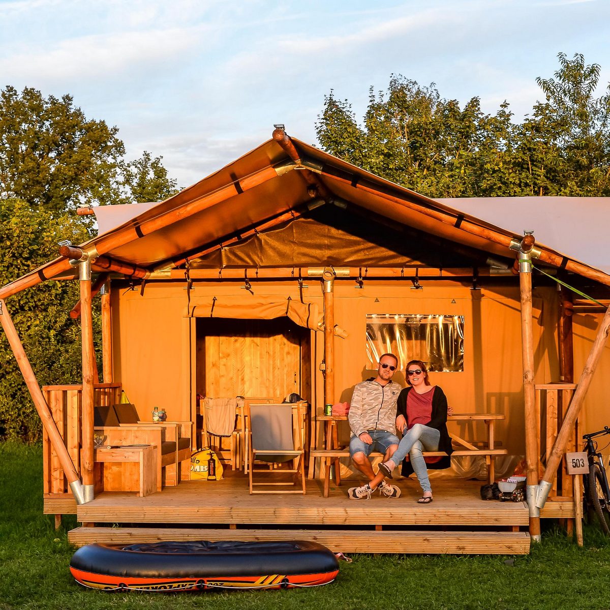 Groepsaccommodatie (6x luxe glampingtent) I 32 personen