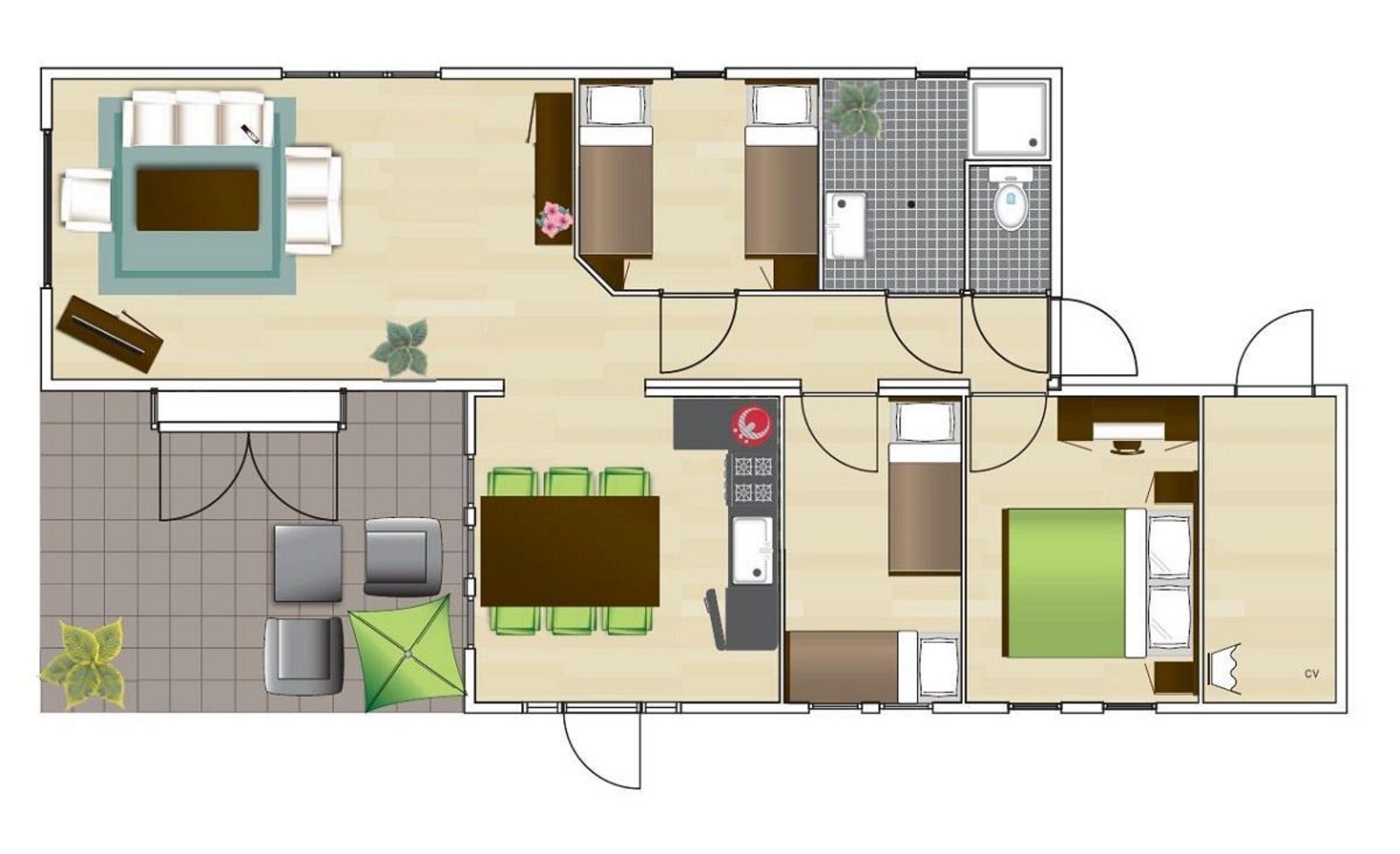 Bungalow für 6 Personen