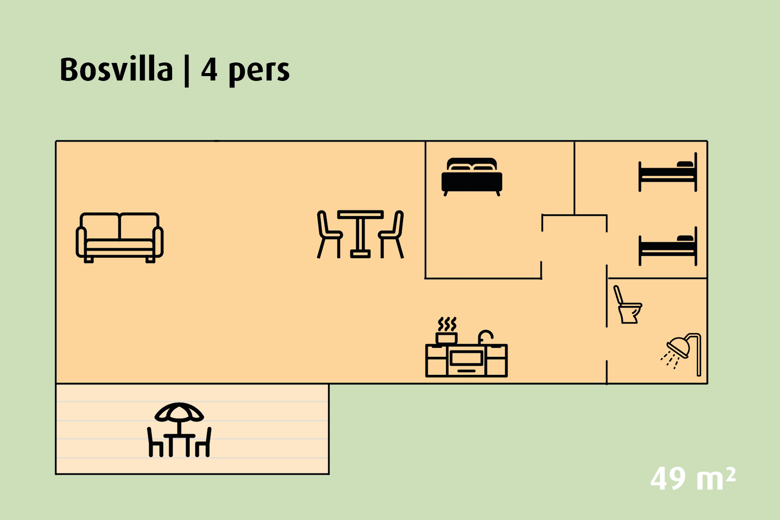 Bosvilla | 2 - 4 pers.