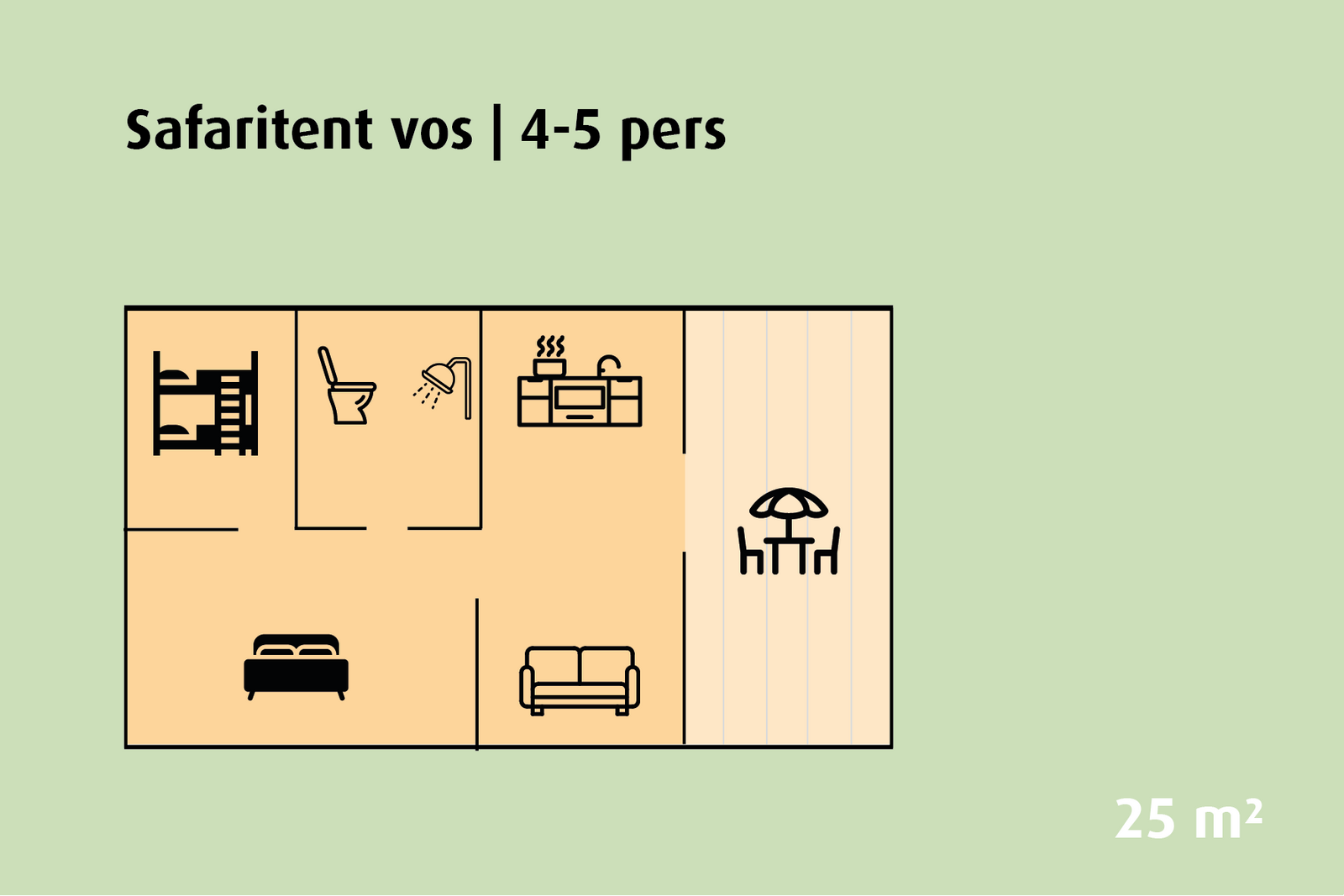 Safari tent 'Vos' | 2 - 5 people