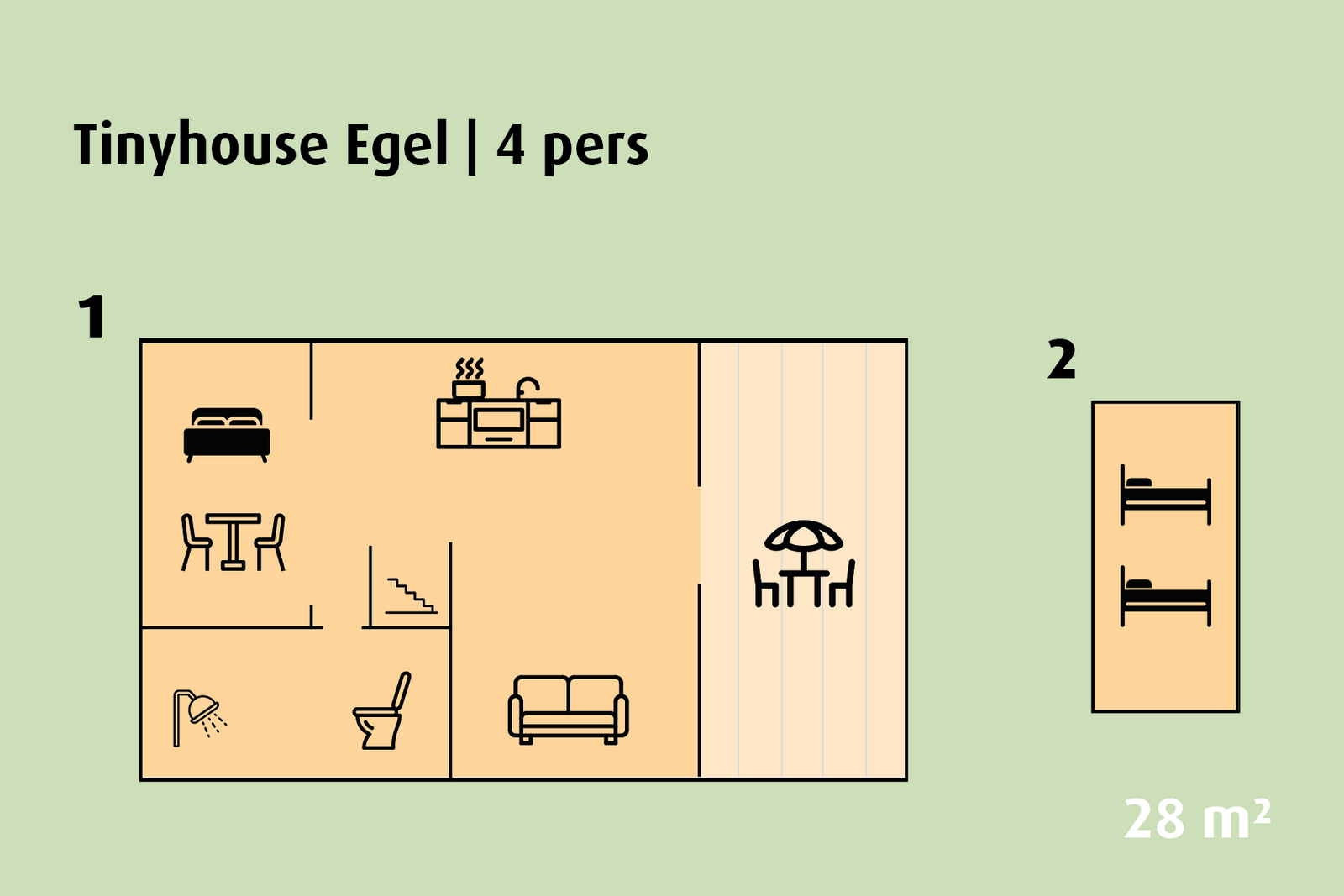 Tinyhouse 'Egel' | 2 - 4 pers.