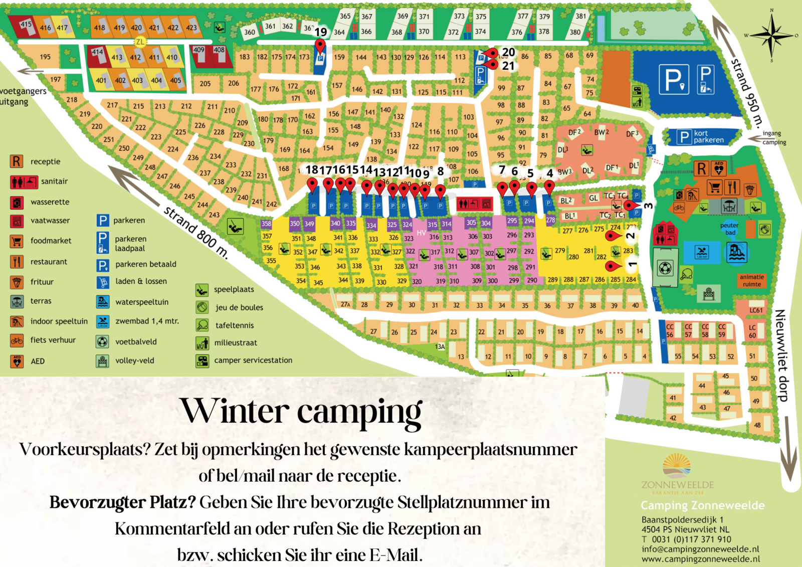 Winter kampeerplaats
