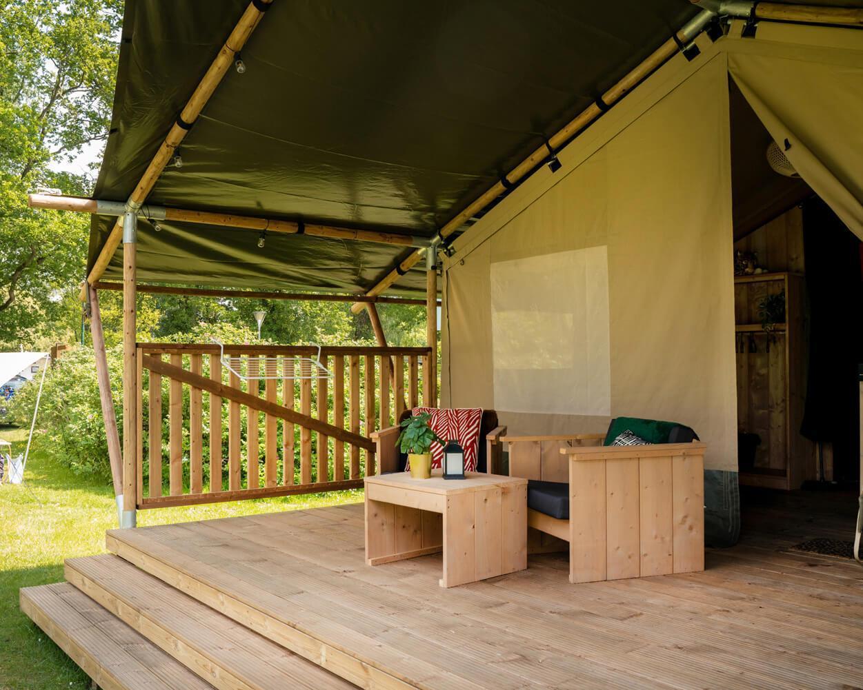 Safari tenten zonder sanitair 6 personen