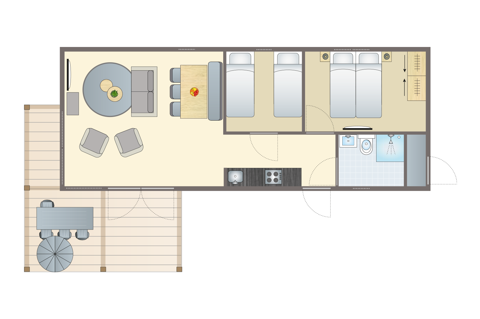 Beachlodge Deluxe | 2 bis 4 Personen