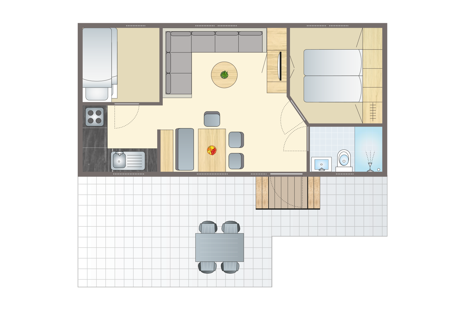 Chalet met overdekt terras | 4 personen | Huisdier