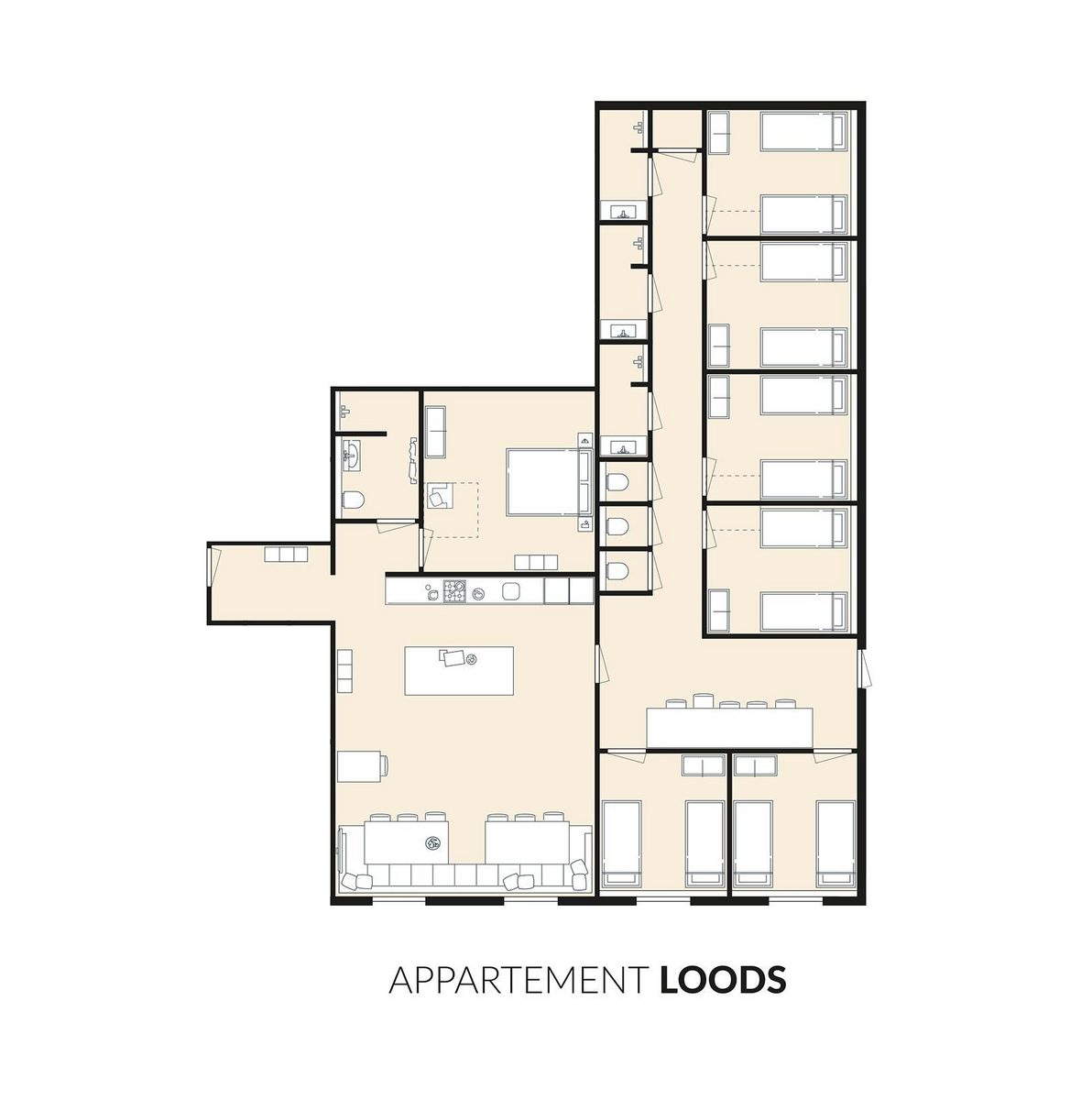 Groepsappartement Loods | 14 personen