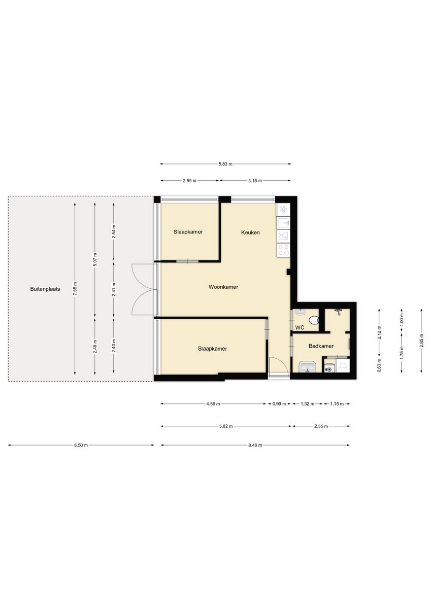 Apartment Outside (4P) - Residence Kabbelaarsbank 