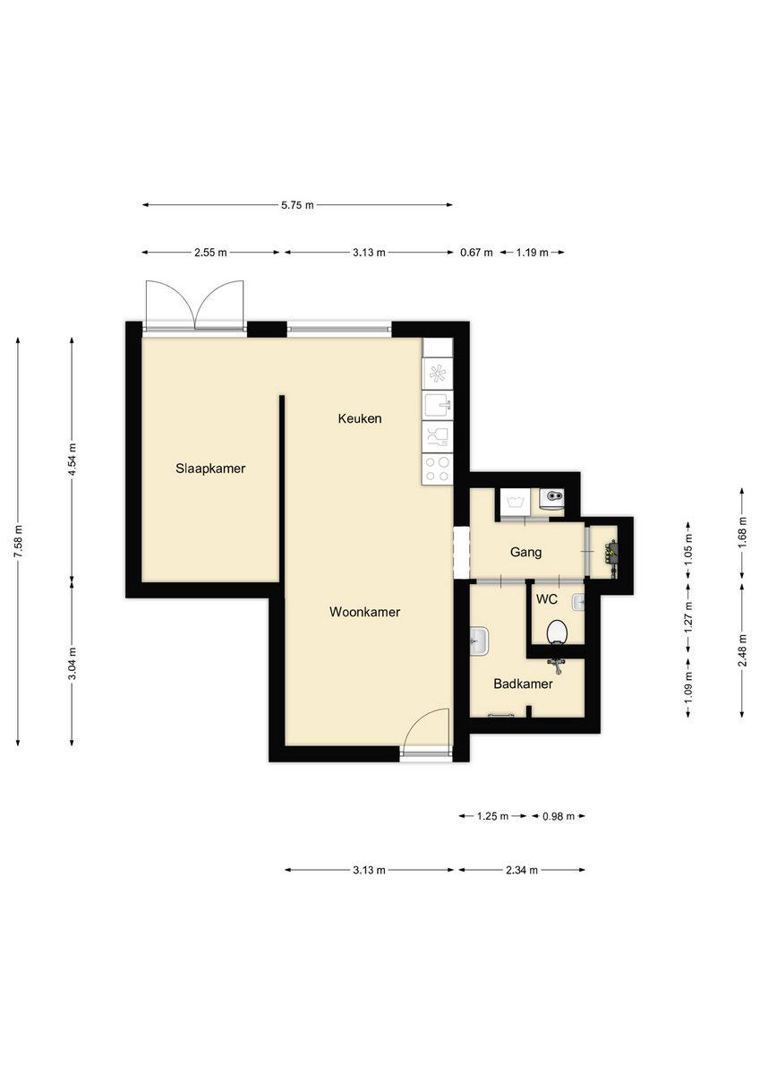 Appartement Backside (2P) - Residence Kabbelaarsbank