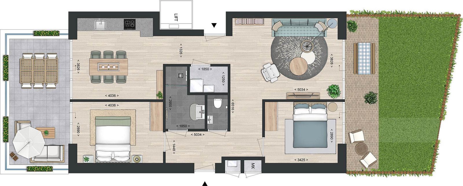 Ferienwohnung am Strand - mit Garten und Terrasse | Nr. 14 - 4 Pers.