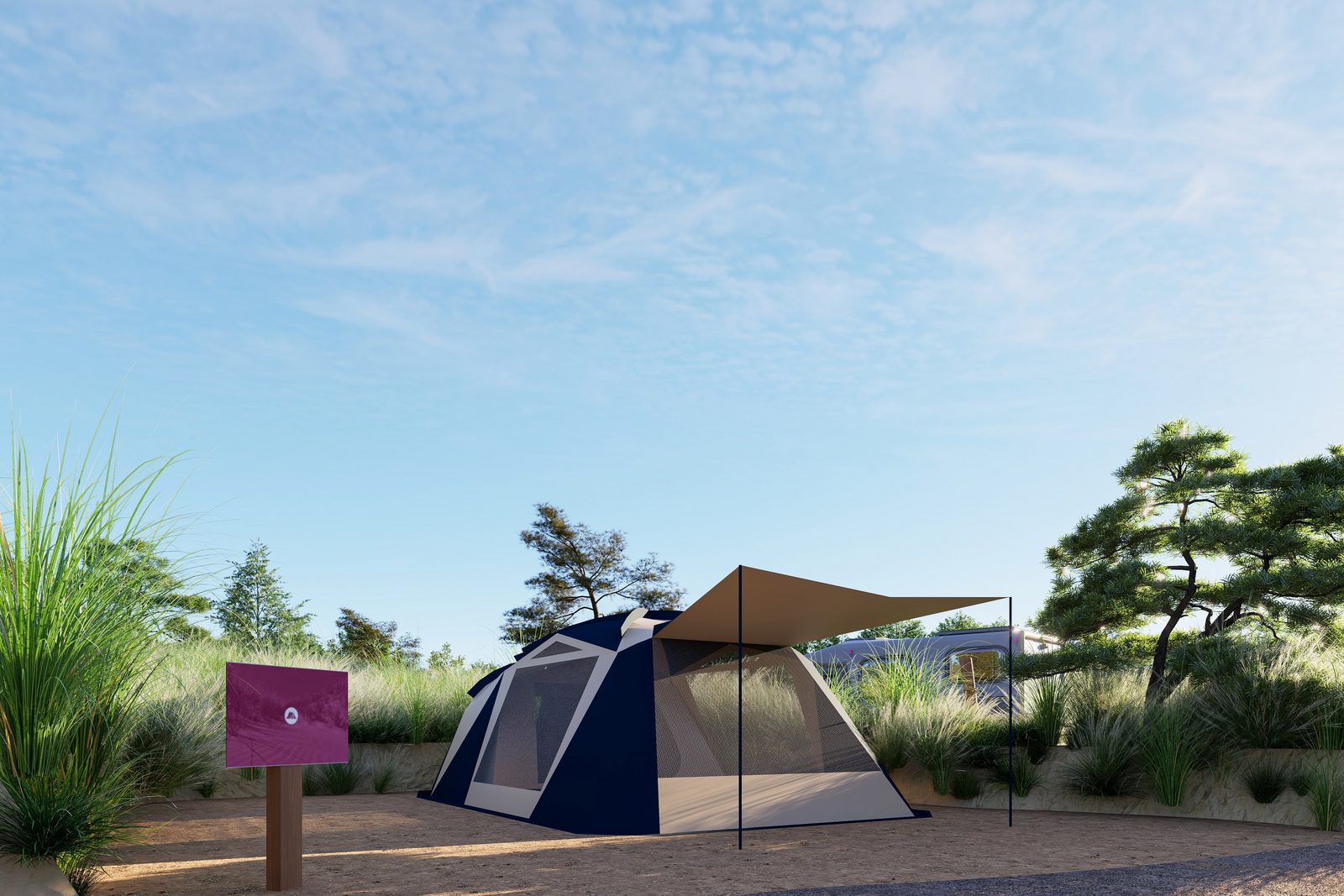 Dune tent pitch
