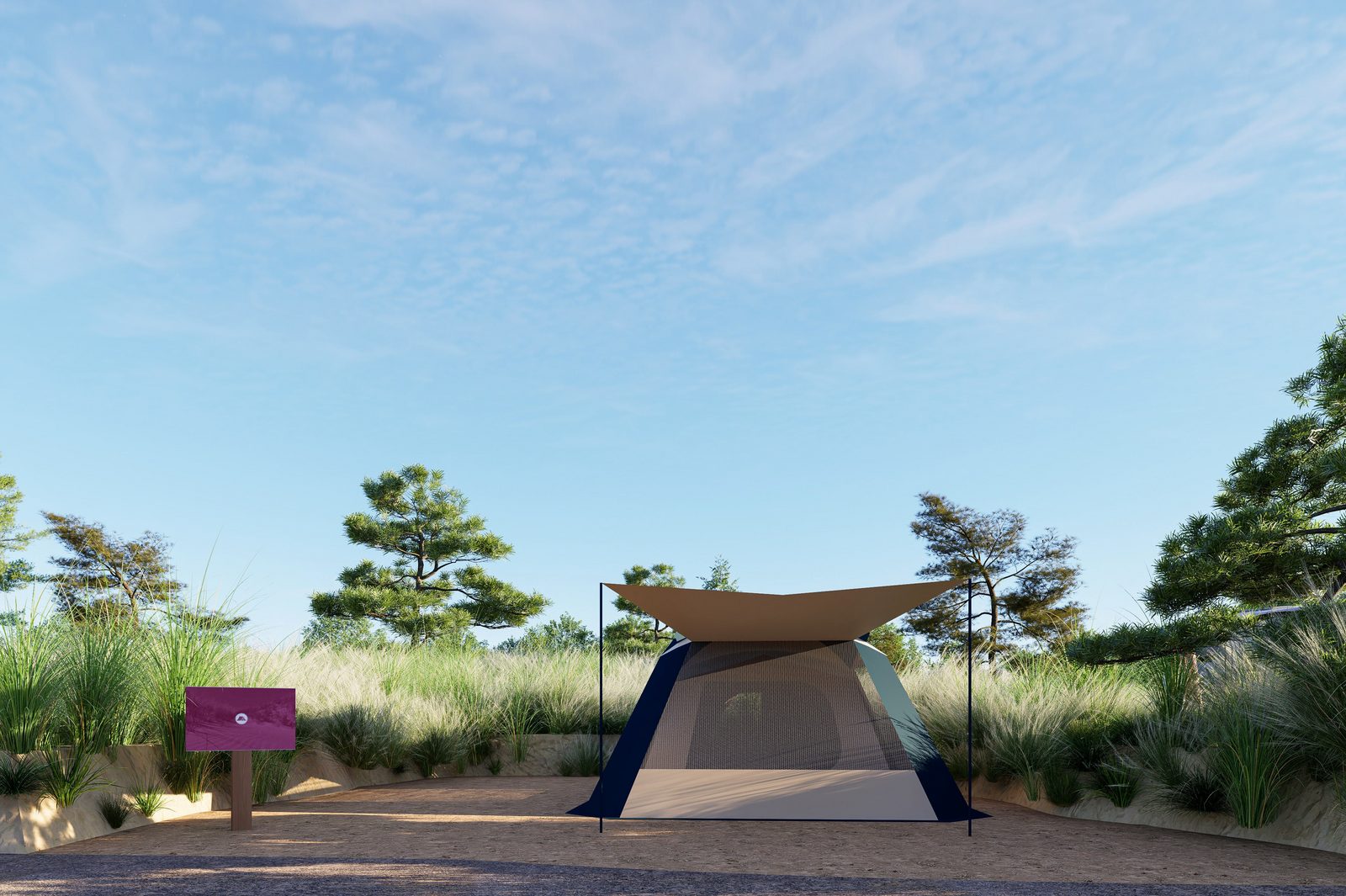 Dune tent pitch