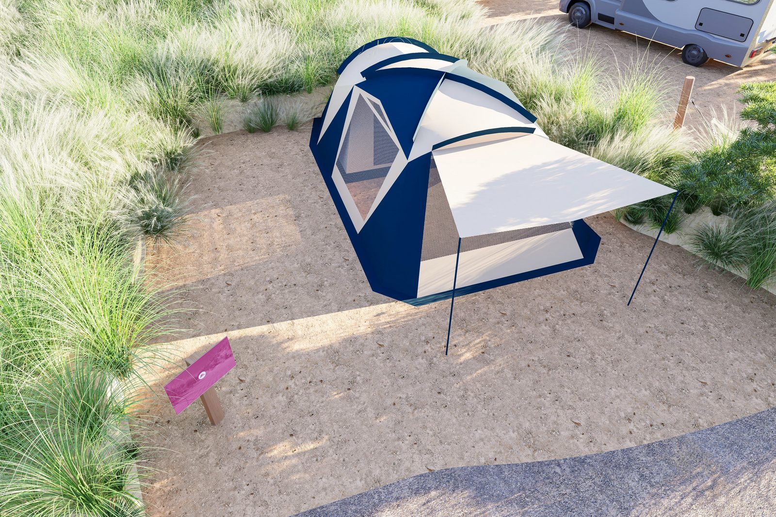 Dune tent pitch