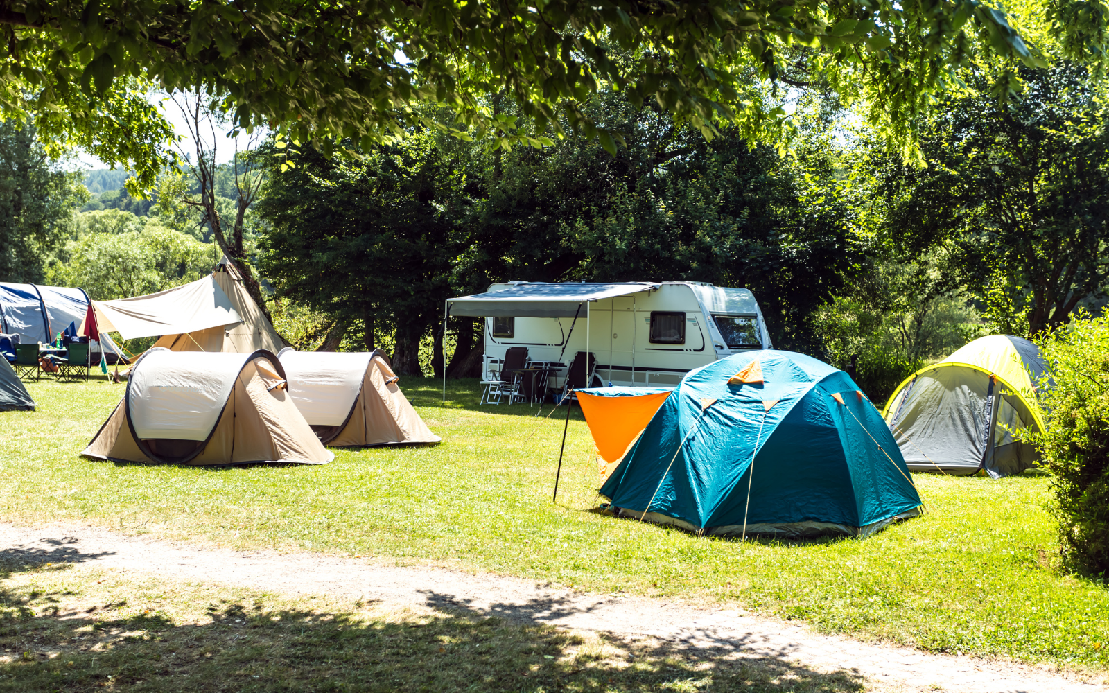 Camping pitch with electricity