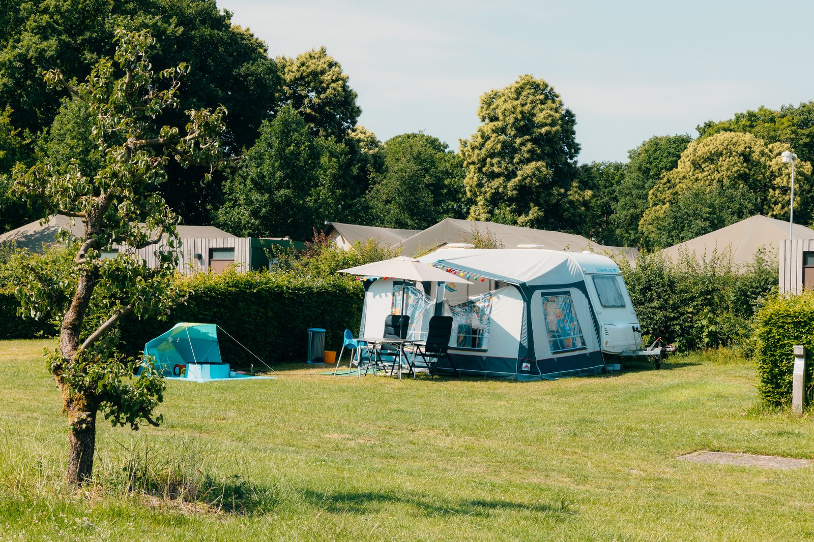 Campsite with private sanitary