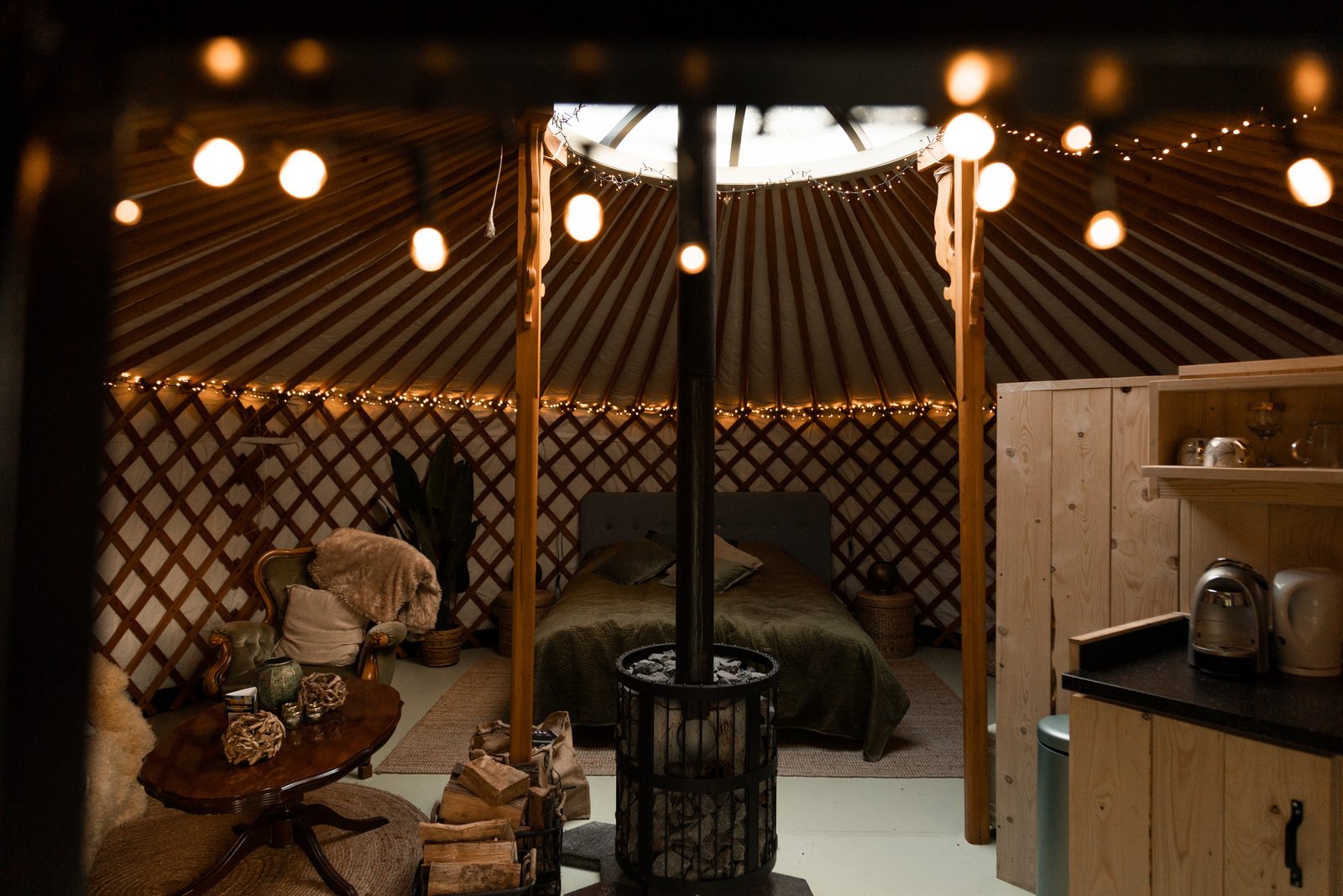 Yurt bos met privé sauna