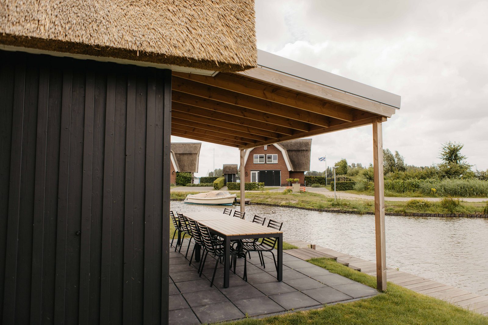 Watervilla buitenzijde met Sauna I 8 personen