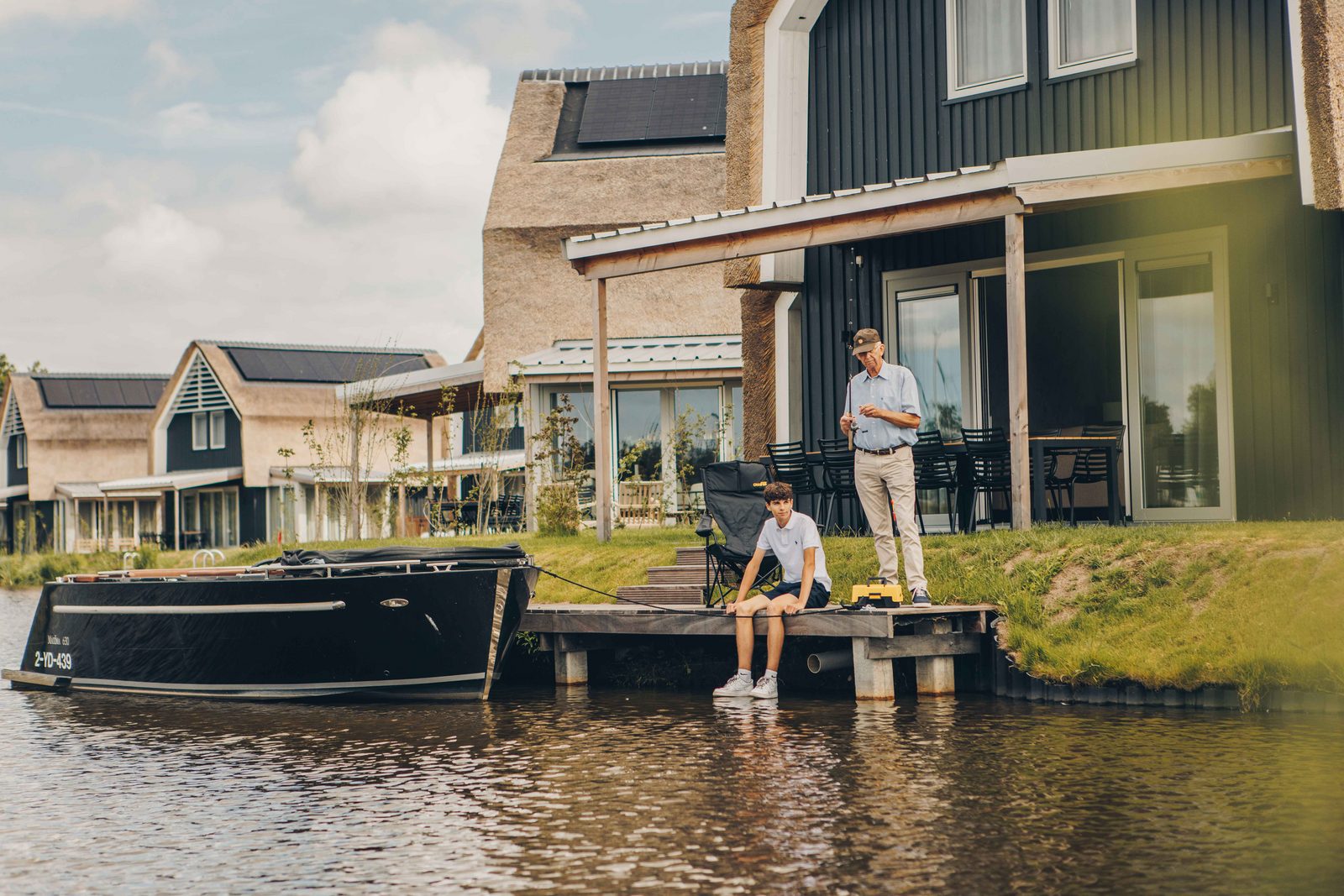 Watervilla buitenzijde met Sauna I 8 personen