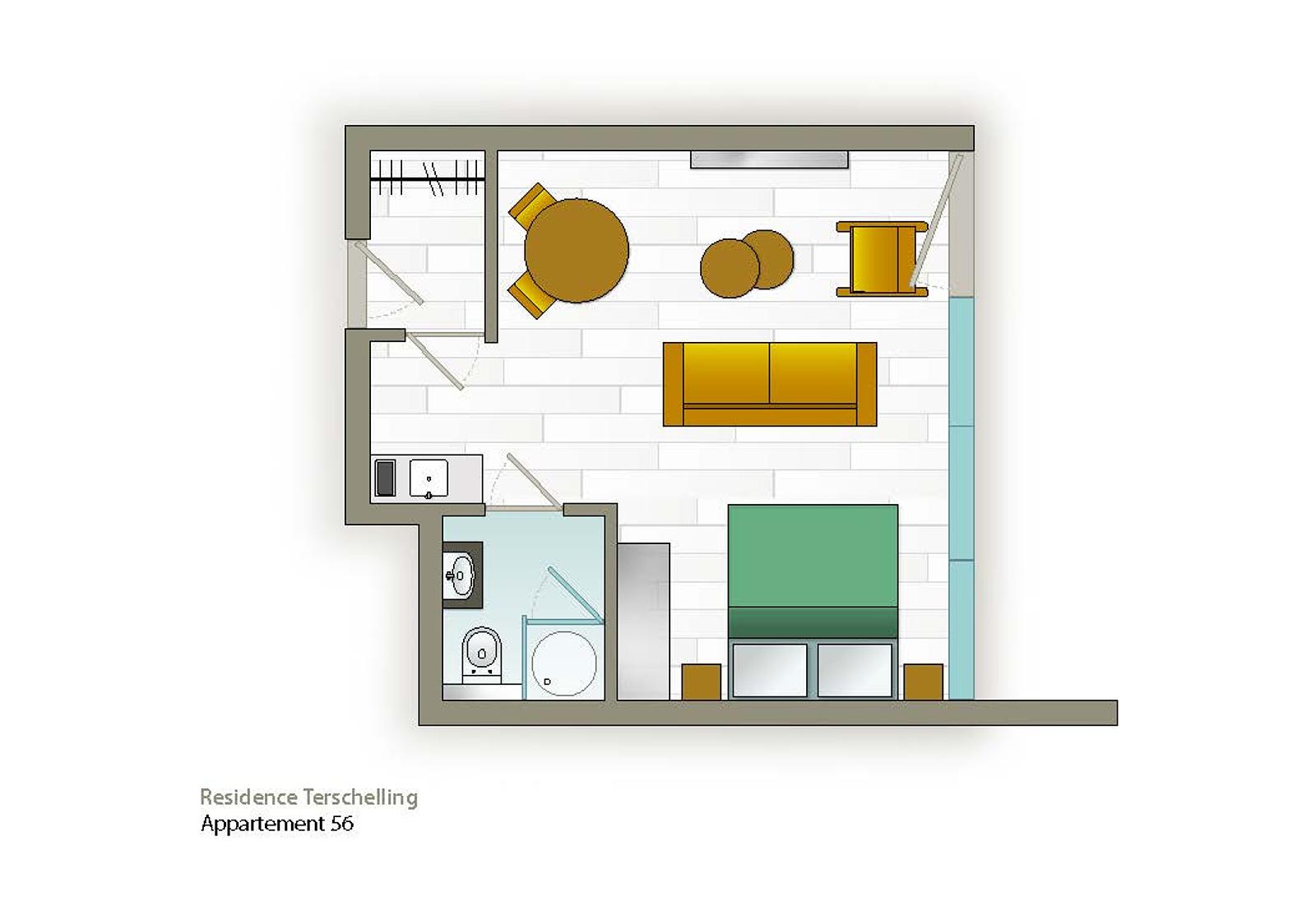 2-persoons studio