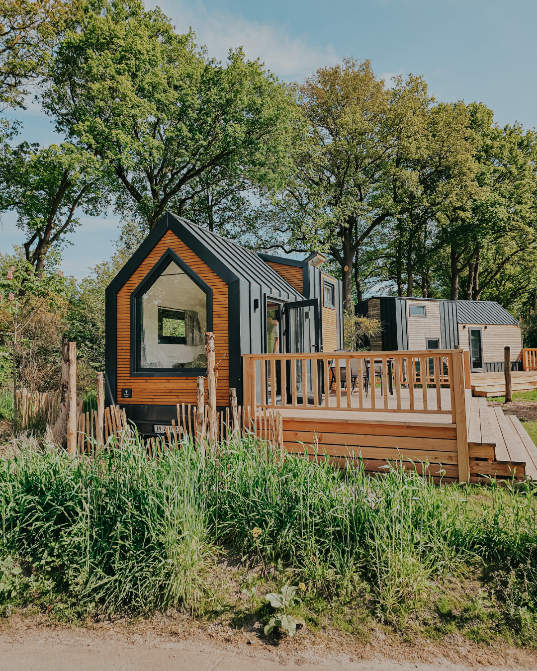 Gemütliches Tiny House für 2 Personen mit Schlafloft, Veranda und Naturblick im Sallandse Heuvelrug.