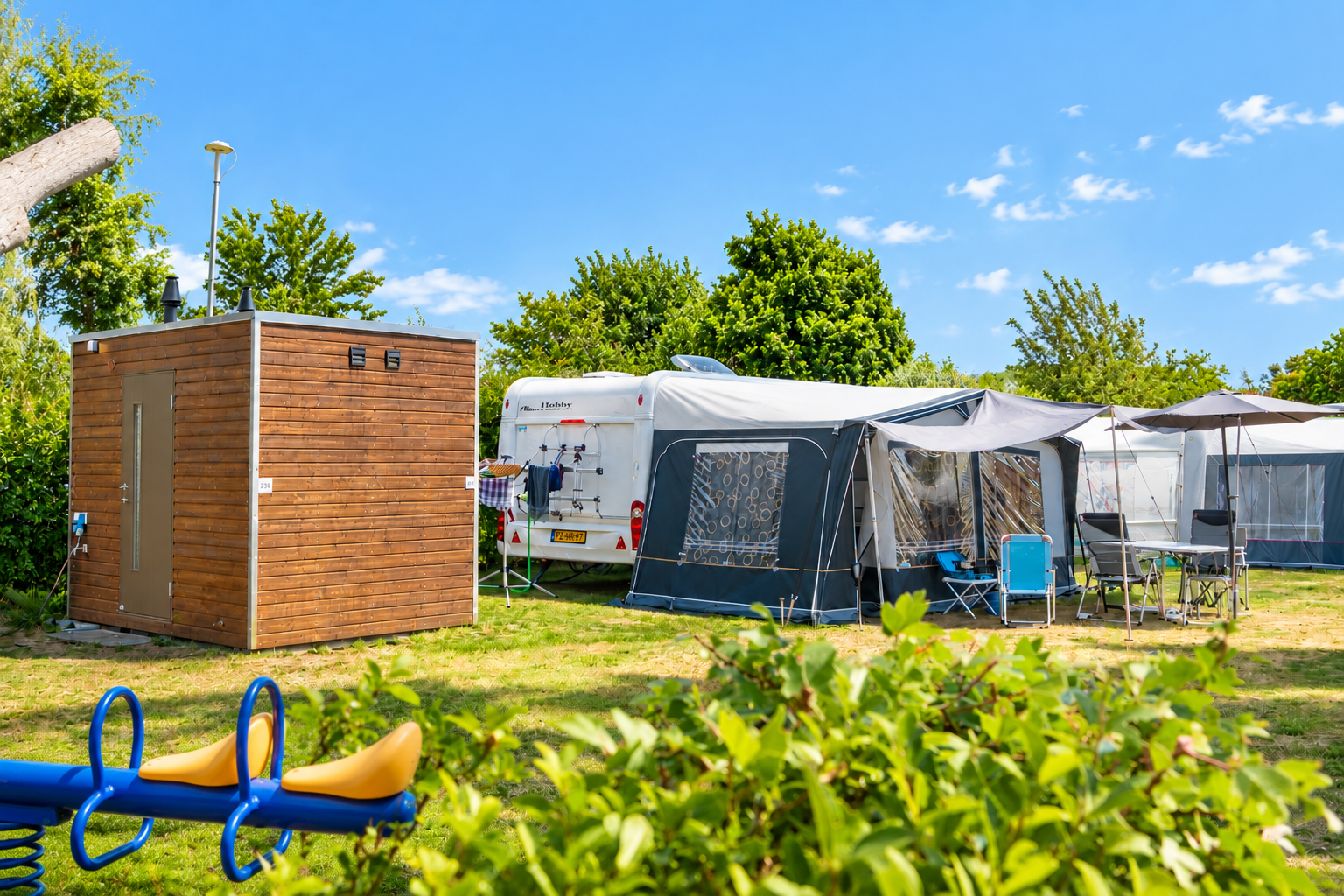 Kampeerplaats met prive sanitair