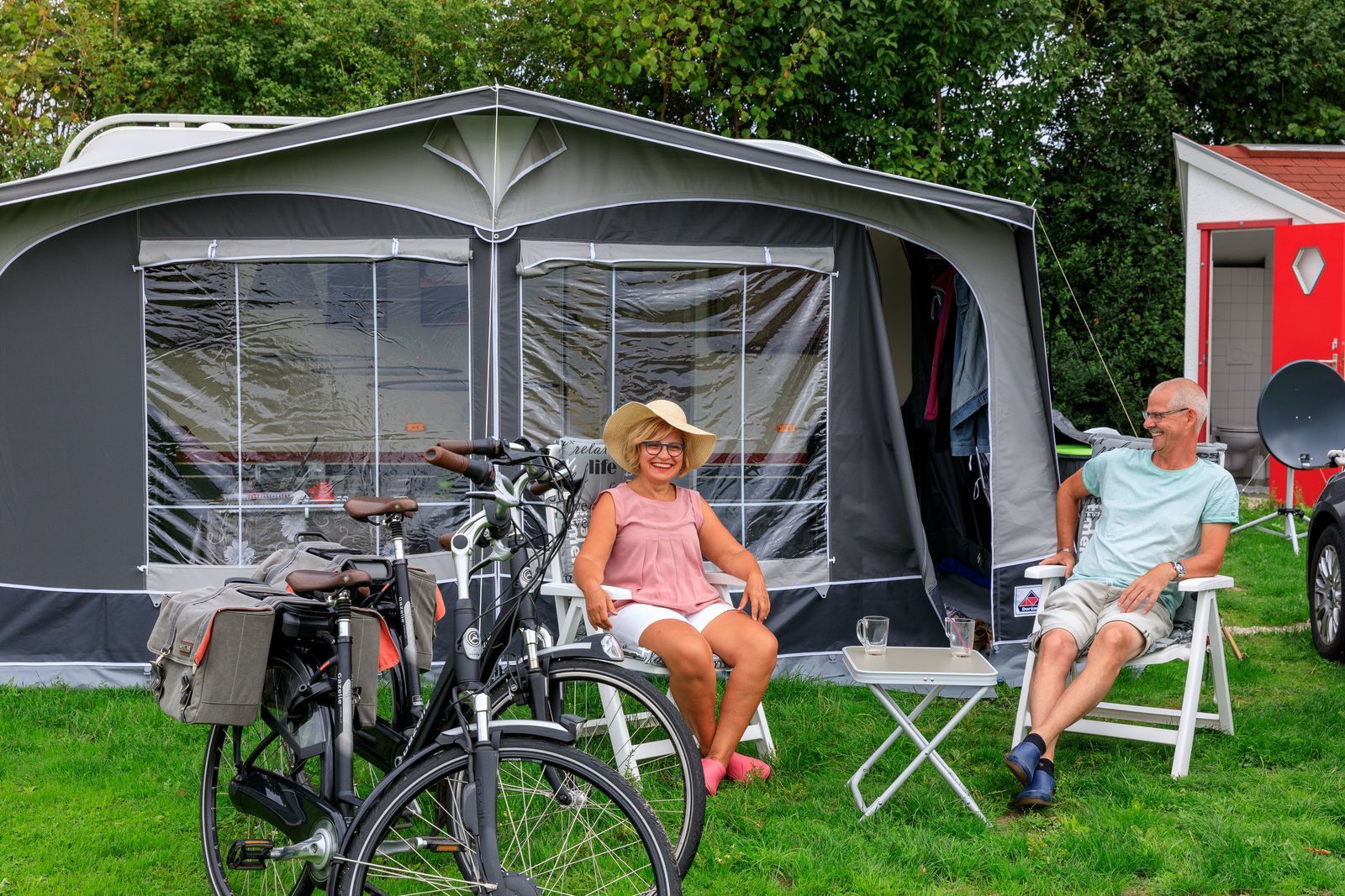Comfort pitch with private bathroom.