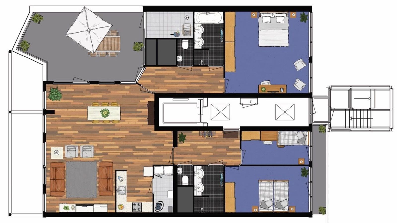 Penthouse 750 mit Meerblick