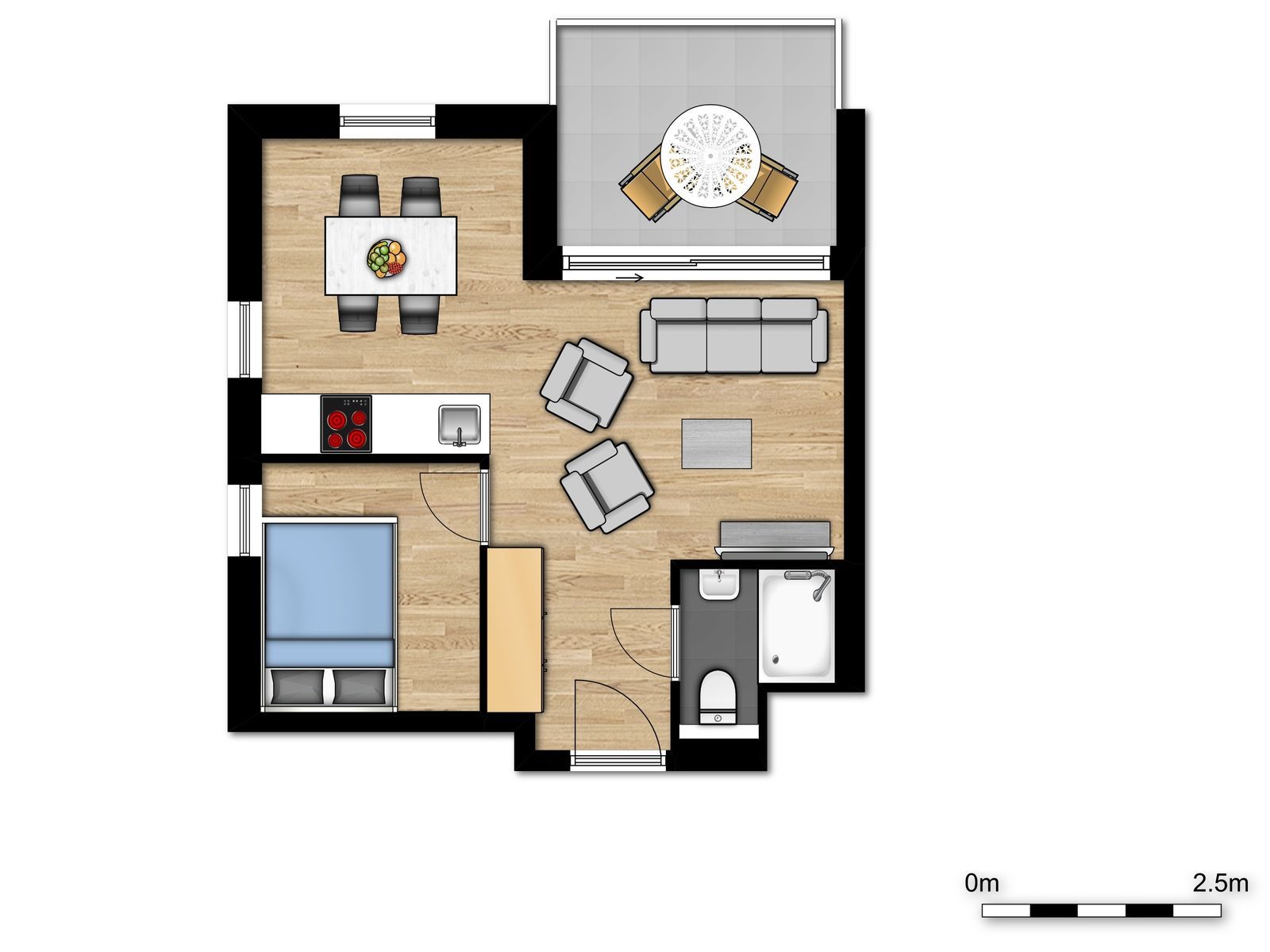Comfort Suite - 4p | Chambre à coucher - Canapé-lit