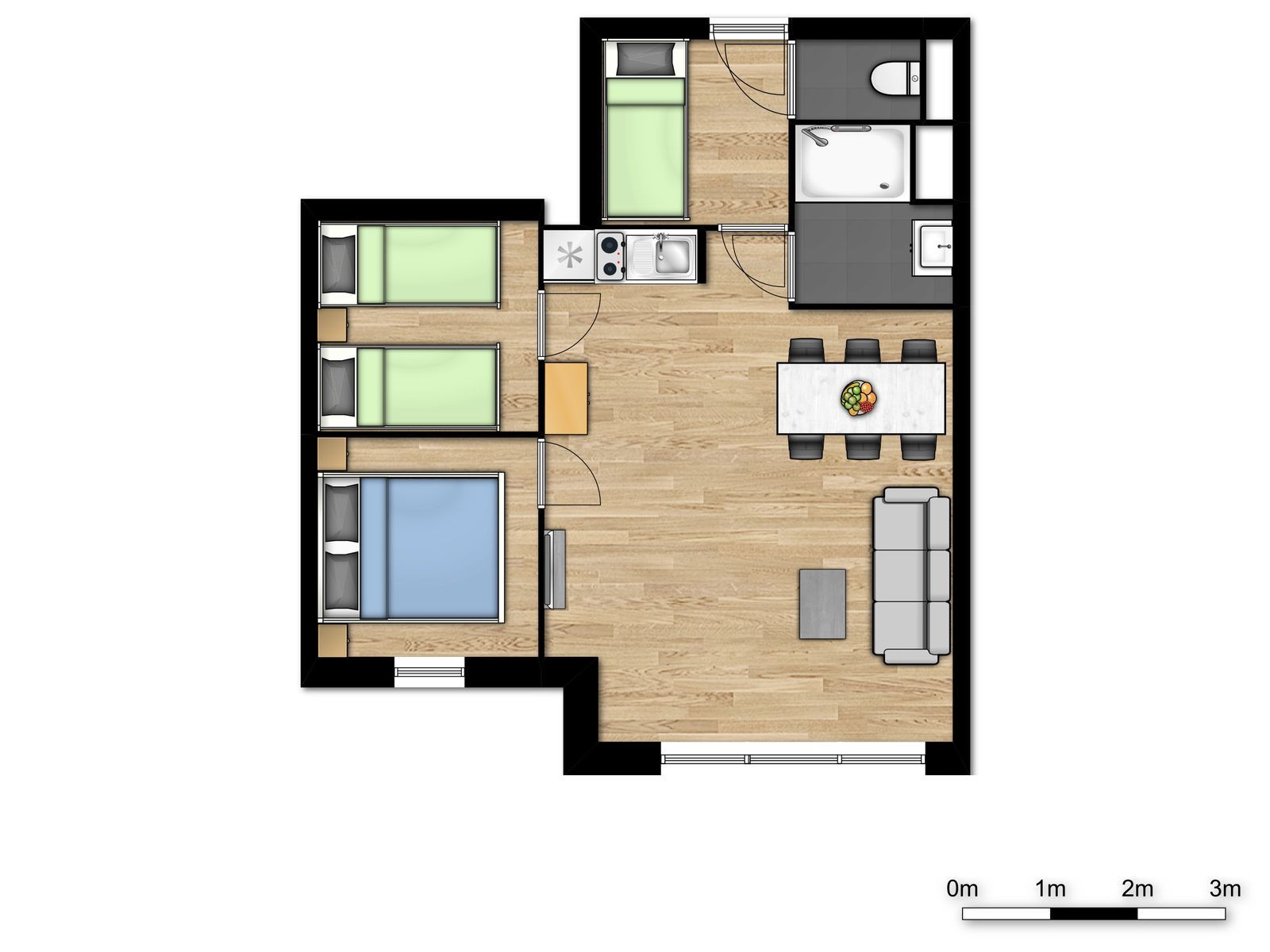 Family suite voor 6 pers